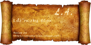 Lánczky Alex névjegykártya